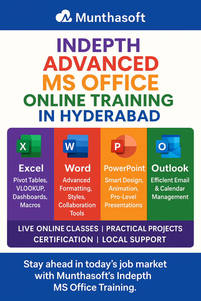 Level Up Your Career with Inadept Advanced MS Office Training – Powered by Munthasoft
